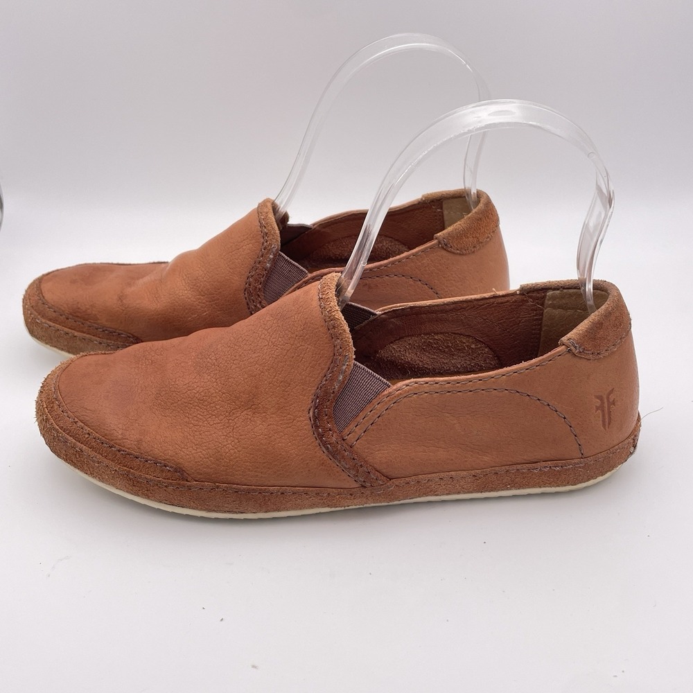 FRYE Dean‎ Artisan Shoes Women's 6.5 Brown Soft Leather Slip-On Flats Bohemian - Picture 5 of 12